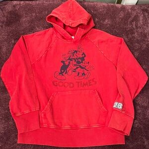 DisneyParks Mickey Mouse Good Times  Red Hoodie Size S
